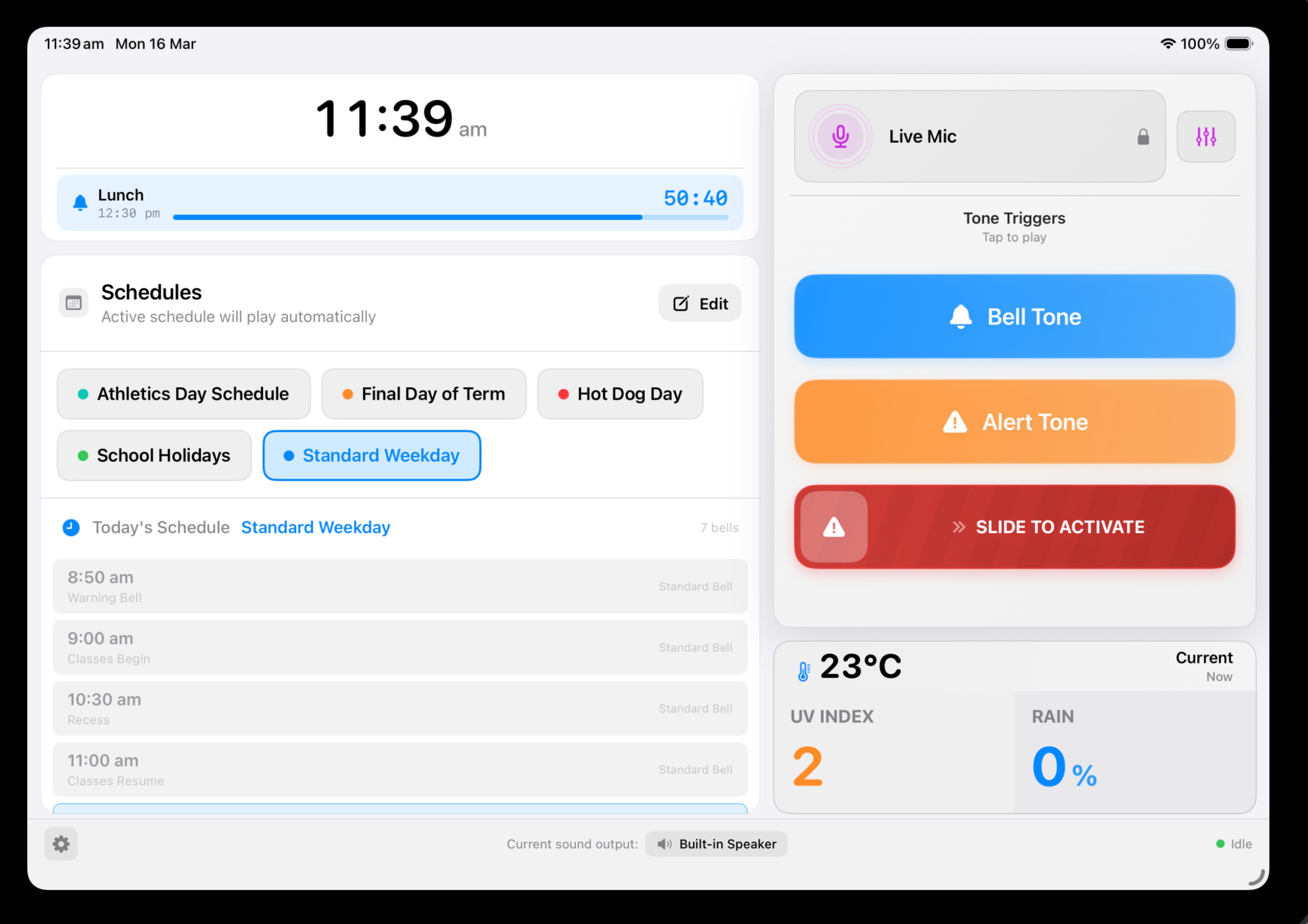 AnnounceBot home screen